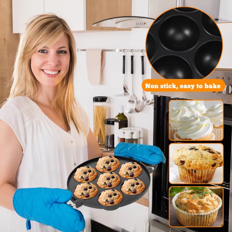 7-Cavity Aluminum Mold for Pan - đánh giá và giá Mini Pancake Griddle