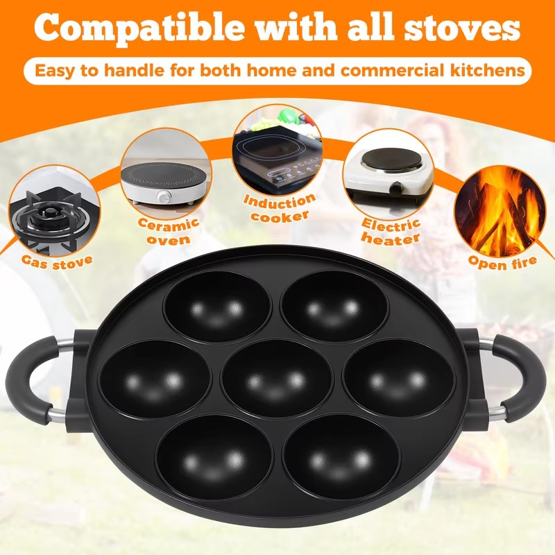 7-Cavity Aluminum Mold for Pan - đánh giá và giá Mini Pancake Griddle