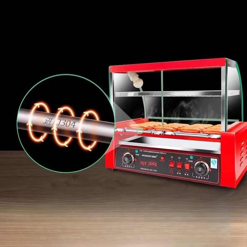 Commercial 7-tube sausage gril - đánh giá và giá Hot Dog Press